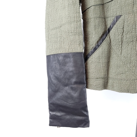 ZARA Asymmetrical Mixed Media Moto Jacket Sz S - Picture 6 of 10